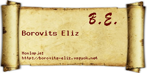 Borovits Eliz névjegykártya